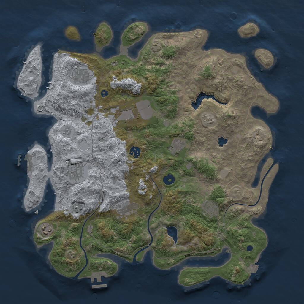 Rust Map: Procedural Map, Size: 4096, Seed: 777791289, 15 Monuments