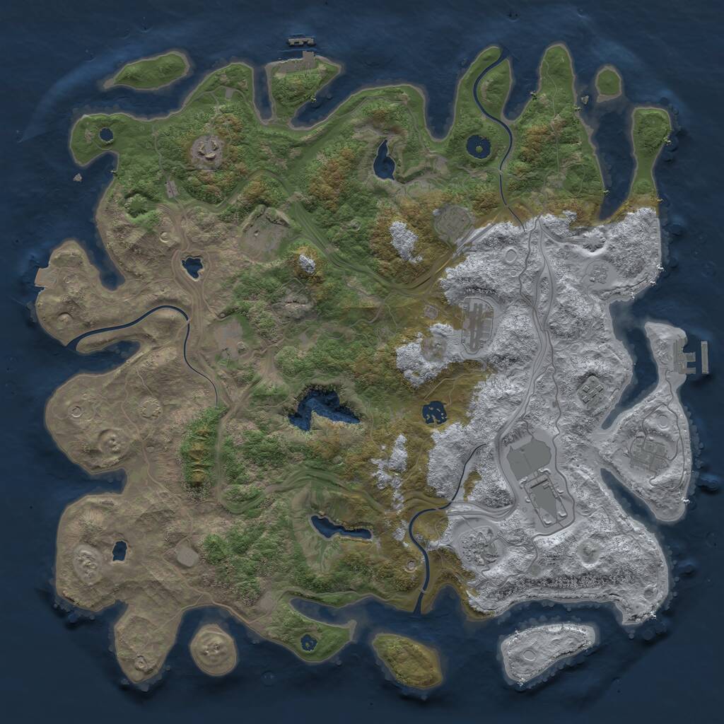 Rust Map: Procedural Map, Size: 4500, Seed: 2081355612, 16 Monuments