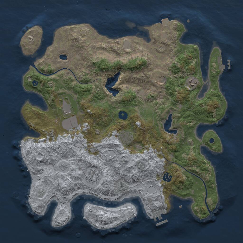 Rust Map: Procedural Map, Size: 4000, Seed: 648131, 13 Monuments