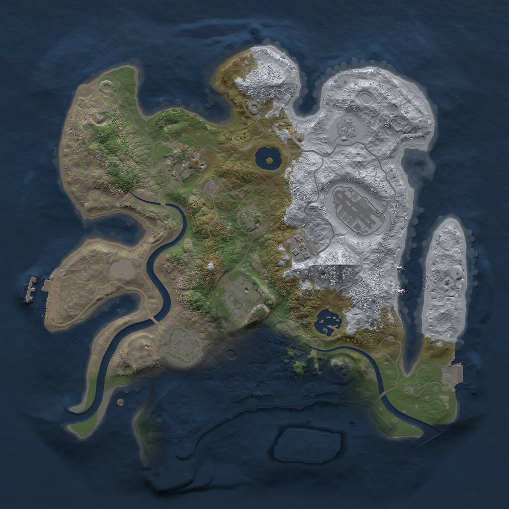 Rust Map: Procedural Map, Size: 3000, Seed: 617881, 12 Monuments