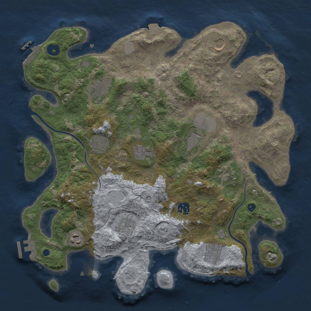 Rust Map: Procedural Map, Size: 3750, Seed: 536311281, 16 Monuments
