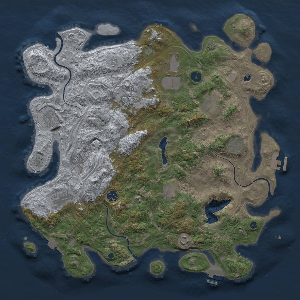 Rust Map: Procedural Map, Size: 4250, Seed: 1044572722, 16 Monuments