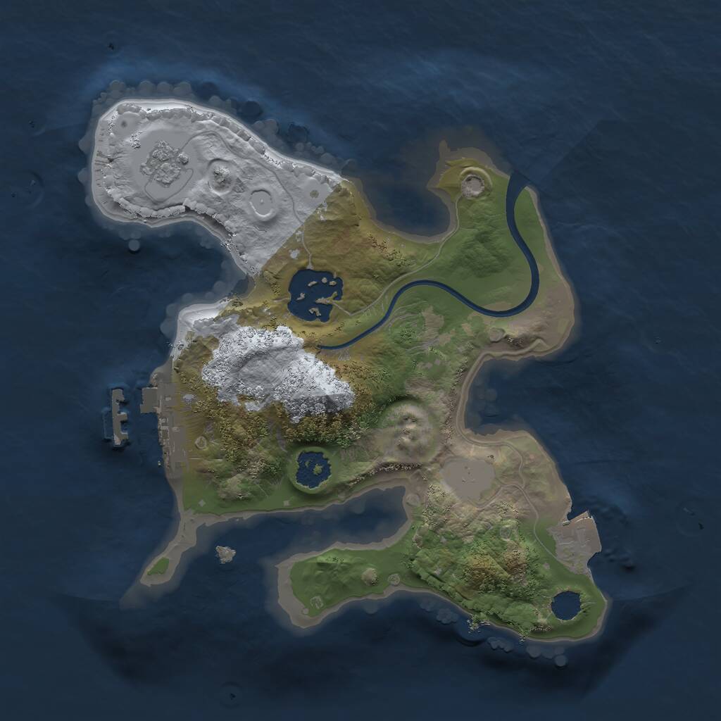 Rust Map: Procedural Map, Size: 2000, Seed: 1707865933, 4 Monuments