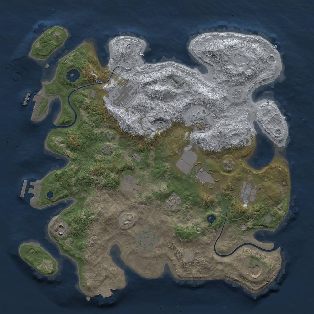 Rust Map: Procedural Map, Size: 3600, Seed: 11401, 15 Monuments
