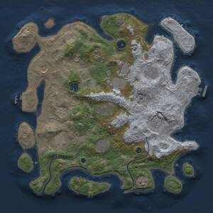 Thumbnail Rust Map: Procedural Map, Size: 3750, Seed: 2077226733, 17 Monuments