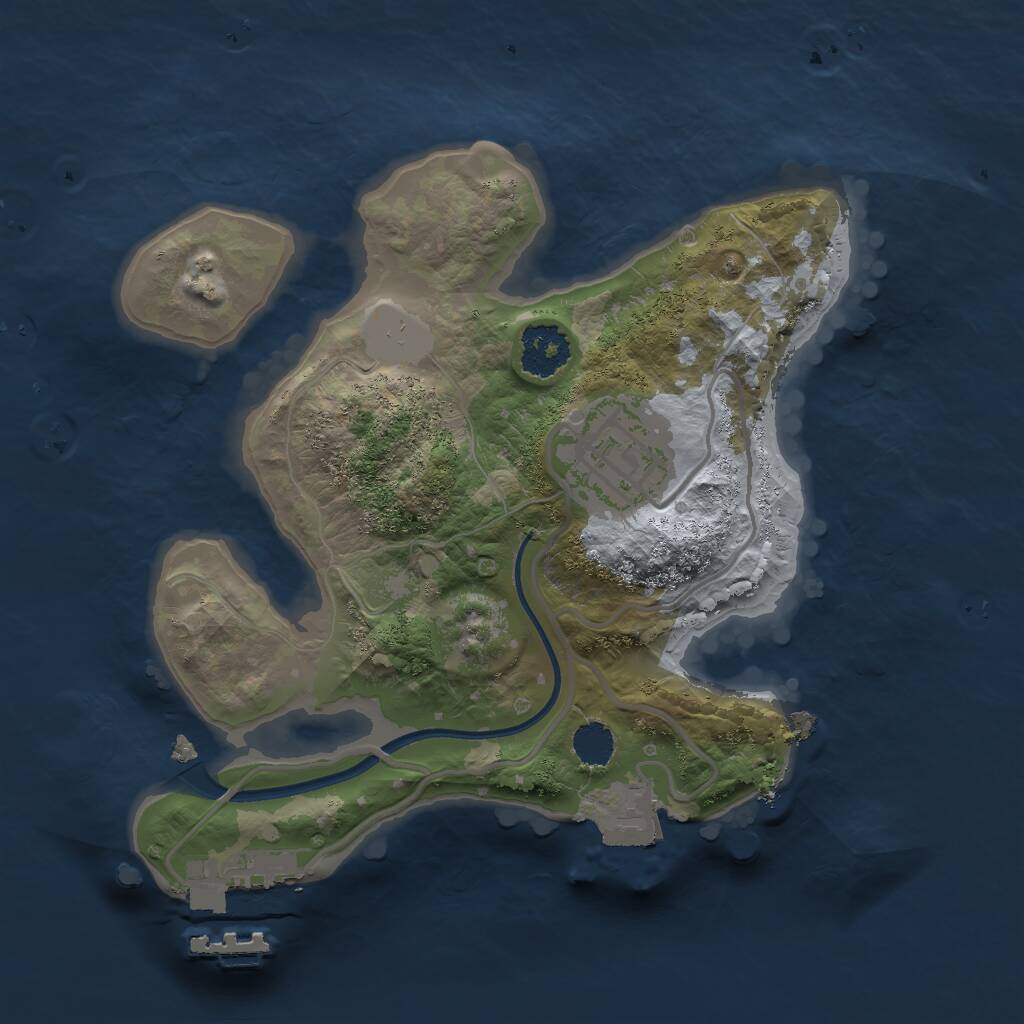 Rust Map: Procedural Map, Size: 2000, Seed: 90703889, 3 Monuments