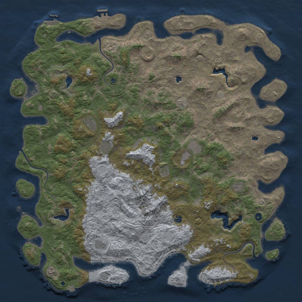 Rust Map: Procedural Map, Size: 6000, Seed: 245943056, 17 Monuments
