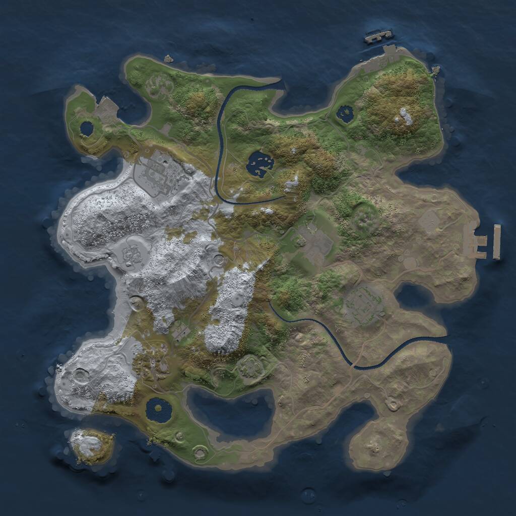 Rust Map: Procedural Map, Size: 3000, Seed: 16258, 11 Monuments