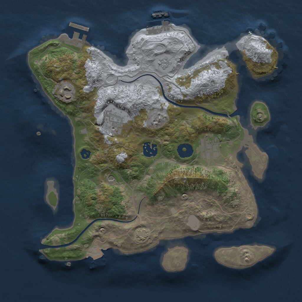 Rust Map: Procedural Map, Size: 3000, Seed: 3246970, 10 Monuments