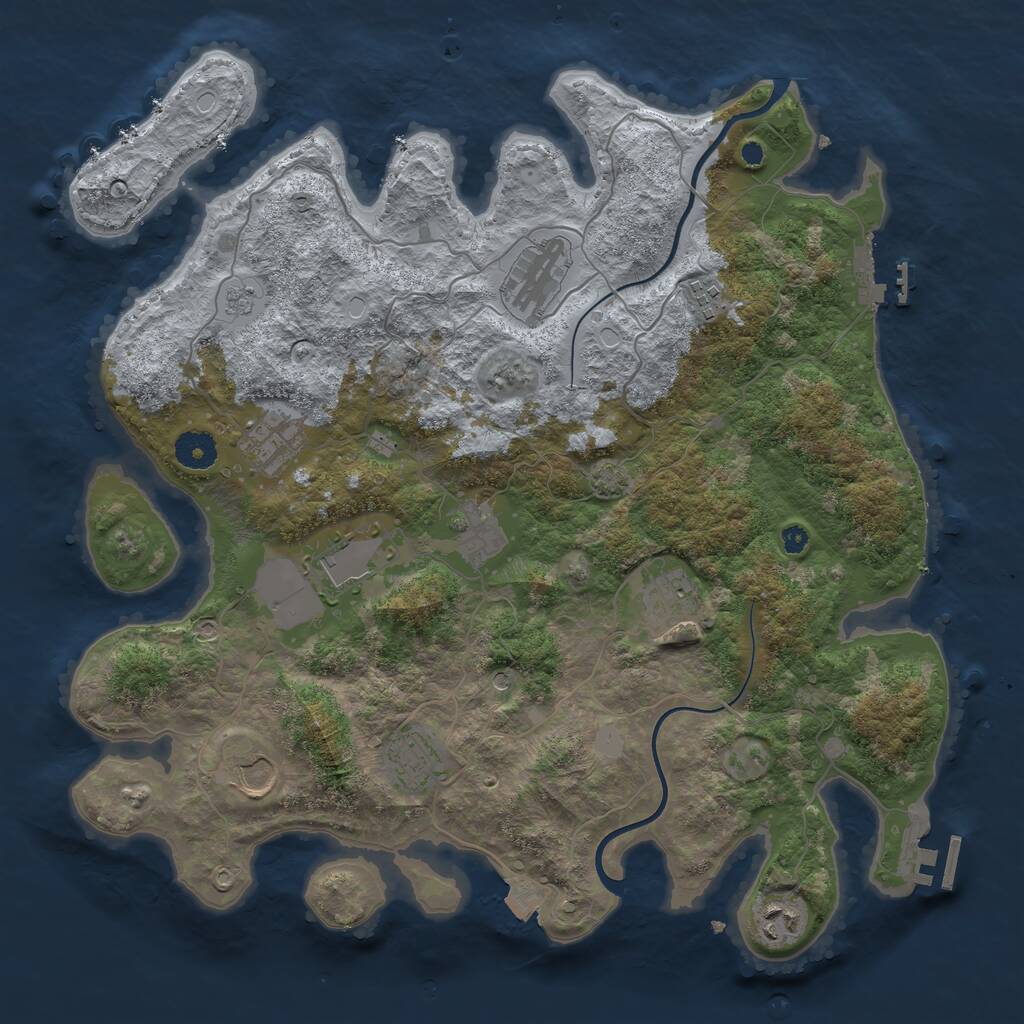 Rust Map: Procedural Map, Size: 3800, Seed: 1172341195, 15 Monuments