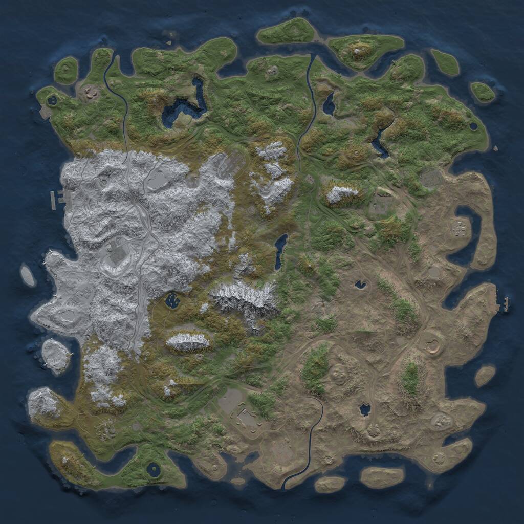 Rust Map: Procedural Map, Size: 5586, Seed: 198, 17 Monuments