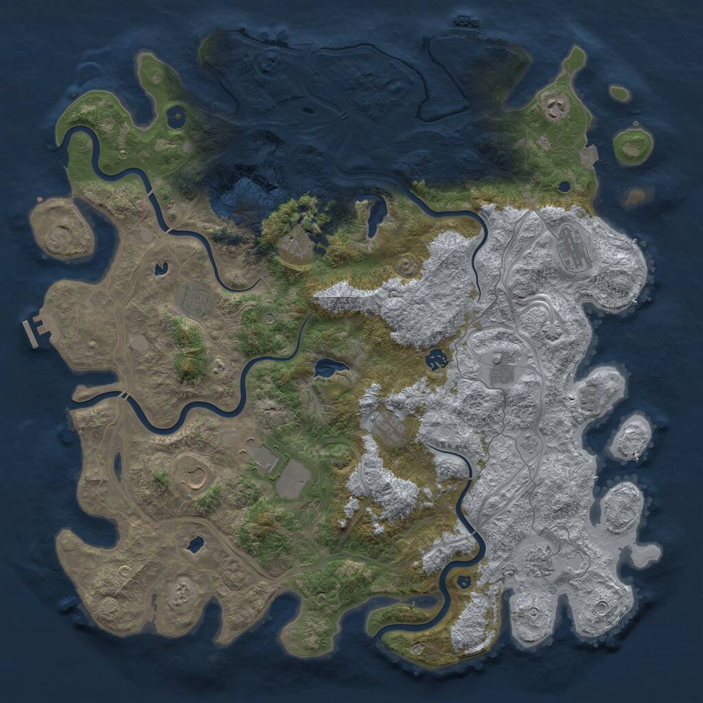 Rust Map: Procedural Map, Size: 4925, Seed: 4241939, 17 Monuments