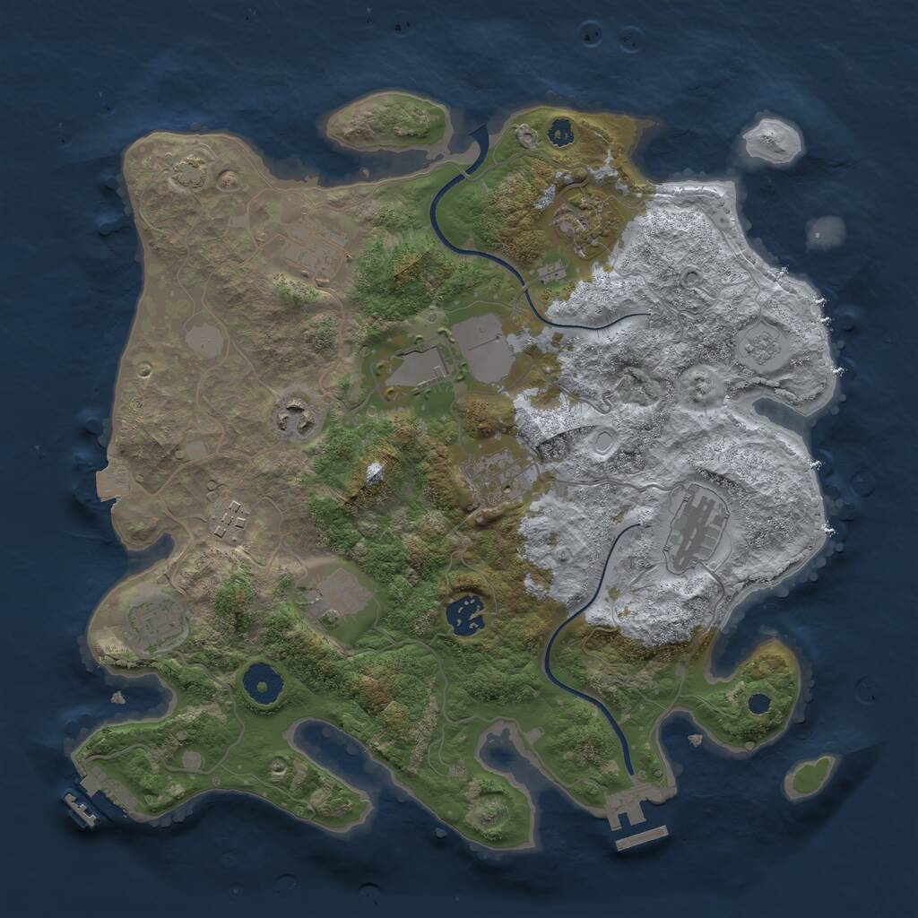 Rust Map: Procedural Map, Size: 3500, Seed: 585185092, 15 Monuments