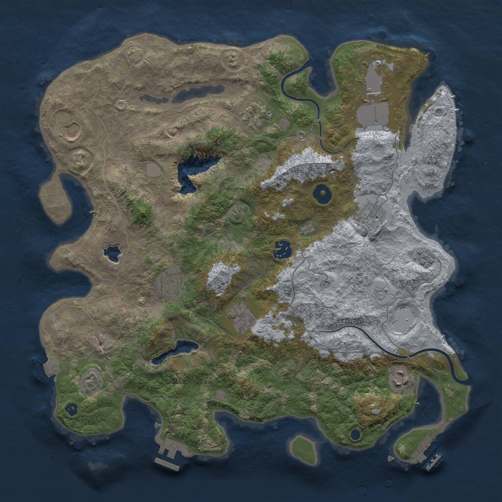 Rust Map: Procedural Map, Size: 4000, Seed: 2010756800, 15 Monuments