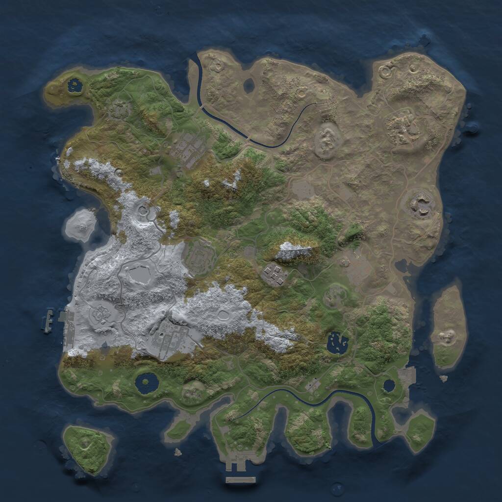 Rust Map: Procedural Map, Size: 3400, Seed: 932114, 14 Monuments