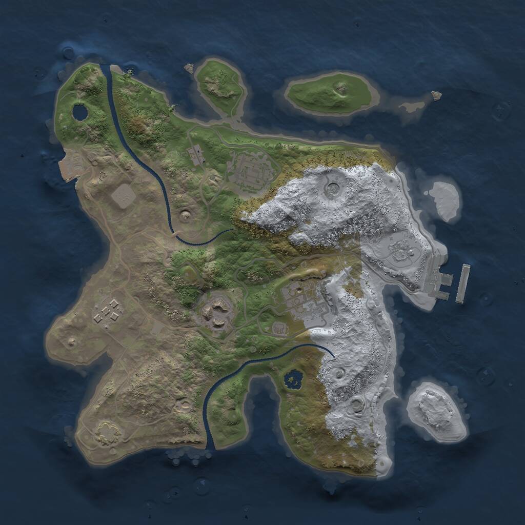 Rust Map: Procedural Map, Size: 2700, Seed: 846105432, 9 Monuments