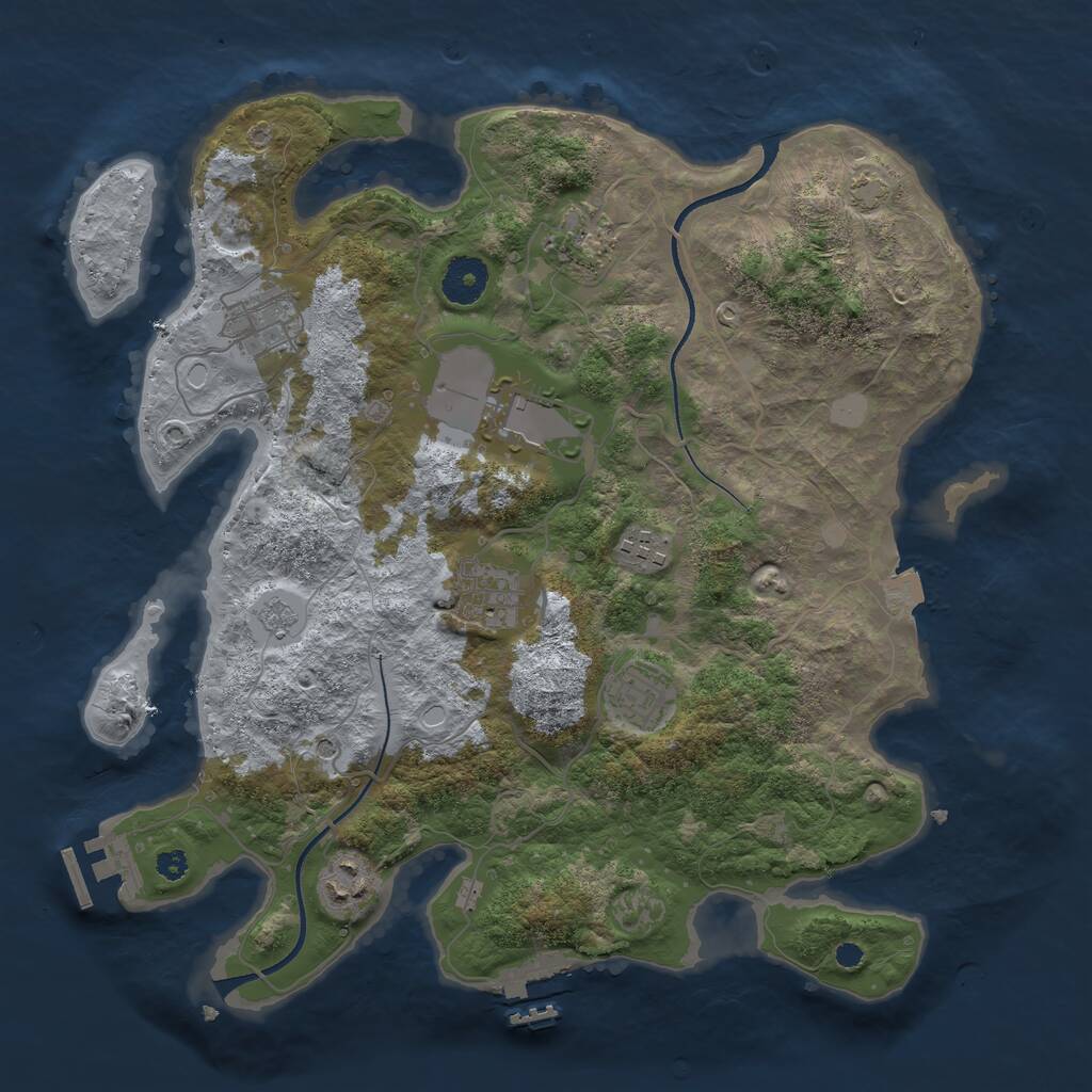 Rust Map: Procedural Map, Size: 3500, Seed: 534474821, 13 Monuments