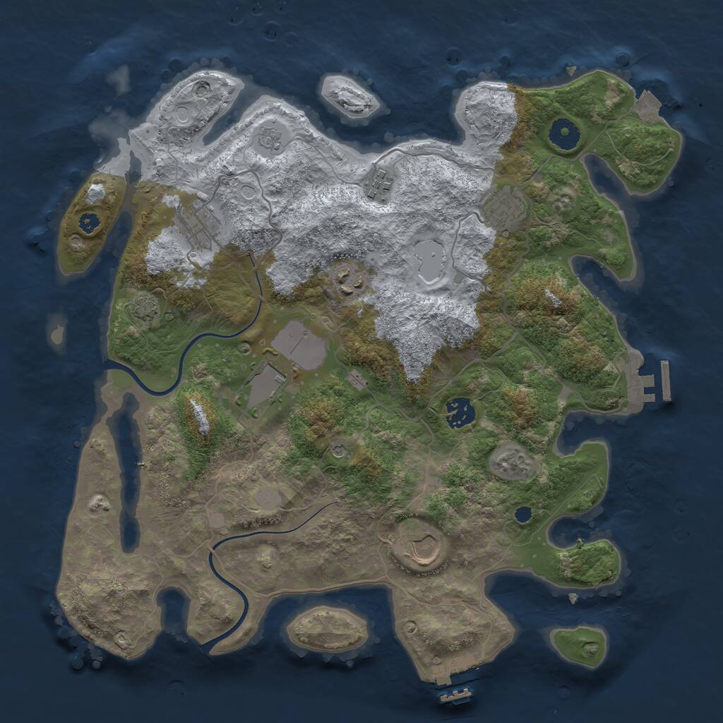 Rust Map: Procedural Map, Size: 3600, Seed: 1399242414, 13 Monuments