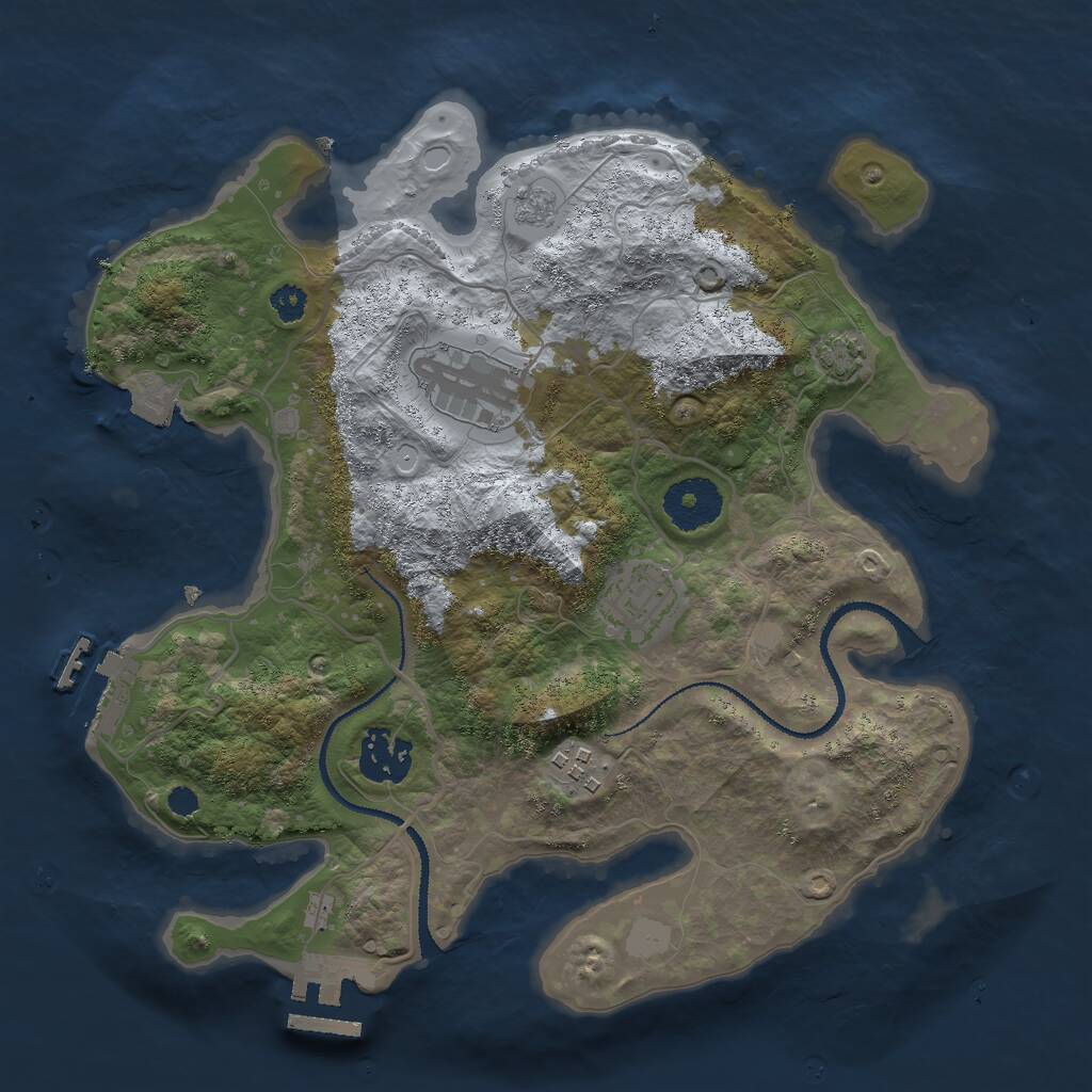 Rust Map: Procedural Map, Size: 3000, Seed: 1729993370, 9 Monuments