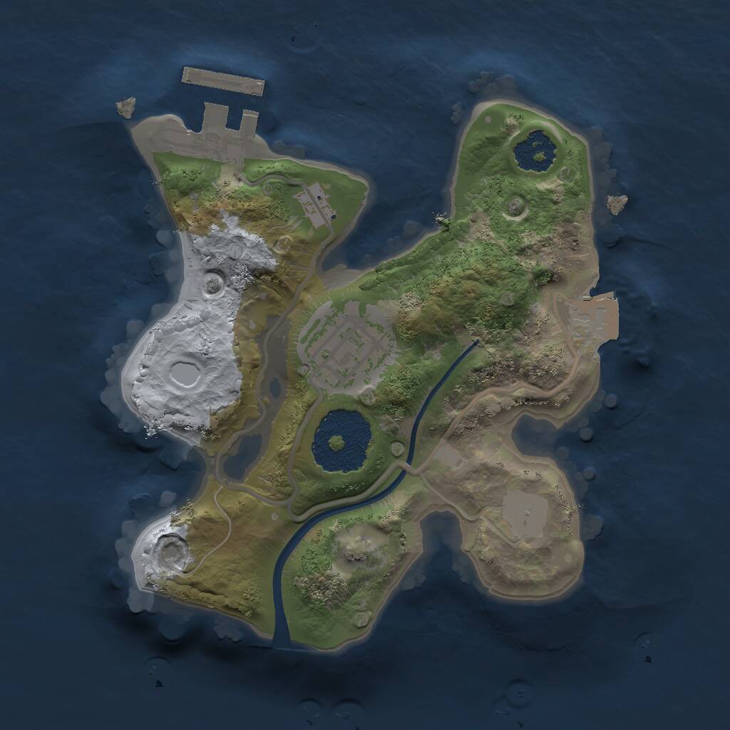 Rust Map: Procedural Map, Size: 1800, Seed: 1658496828, 3 Monuments