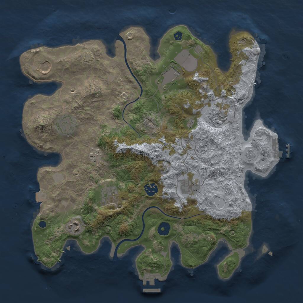 Rust Map: Procedural Map, Size: 3500, Seed: 351154868, 15 Monuments