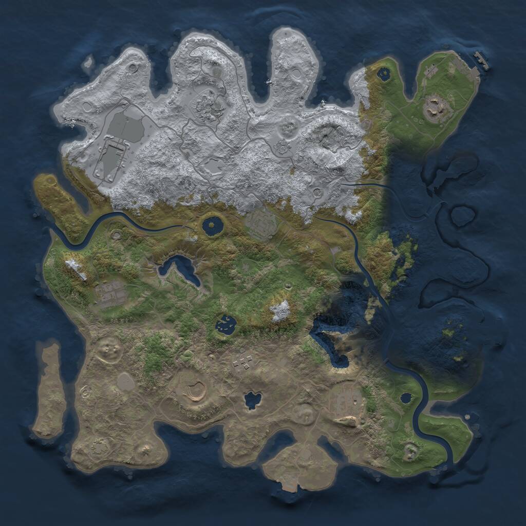Rust Map: Procedural Map, Size: 4000, Seed: 2066472219, 15 Monuments