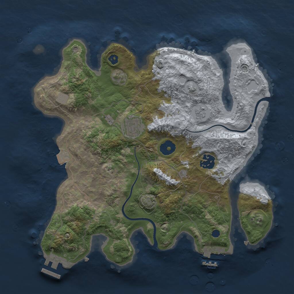 Rust Map: Procedural Map, Size: 3000, Seed: 164331567, 7 Monuments