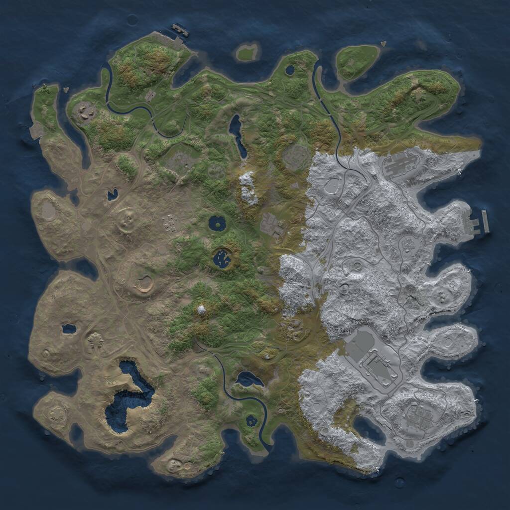 Rust Map: Procedural Map, Size: 4500, Seed: 883755323, 17 Monuments