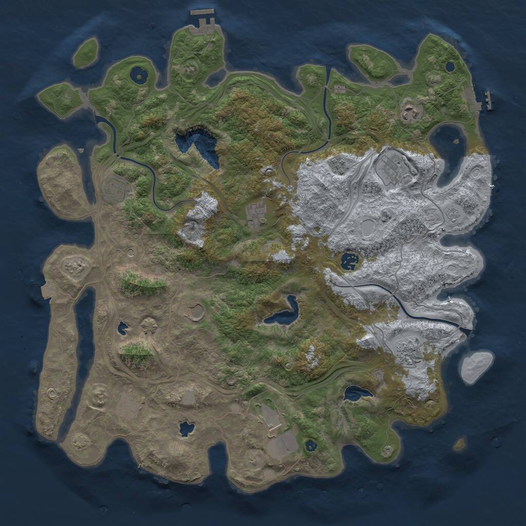 Rust Map: Procedural Map, Size: 4500, Seed: 1798522544, 16 Monuments