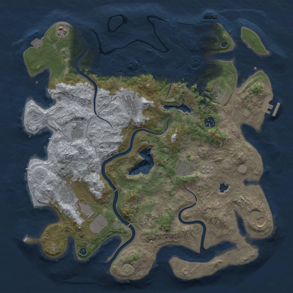 Rust Map: Procedural Map, Size: 4100, Seed: 570570, 17 Monuments