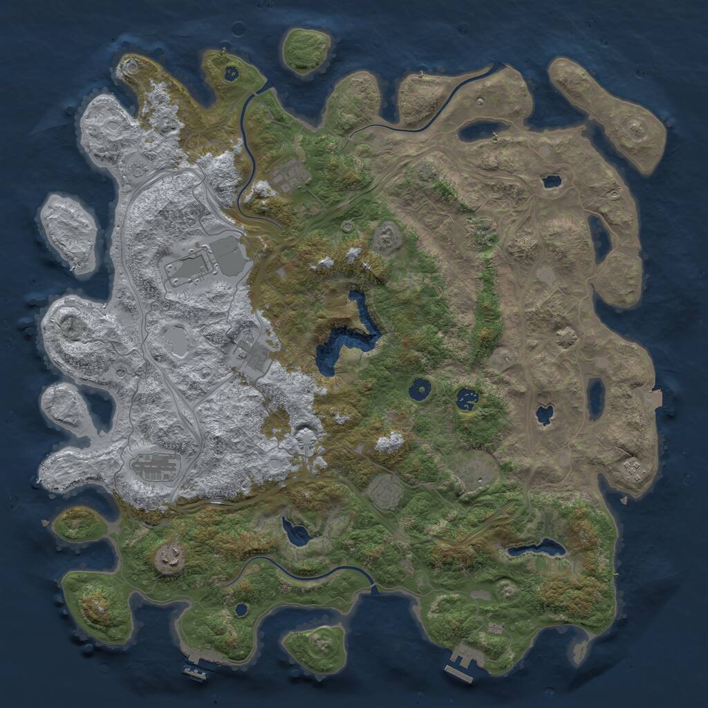 Rust Map: Procedural Map, Size: 4800, Seed: 2111793551, 16 Monuments