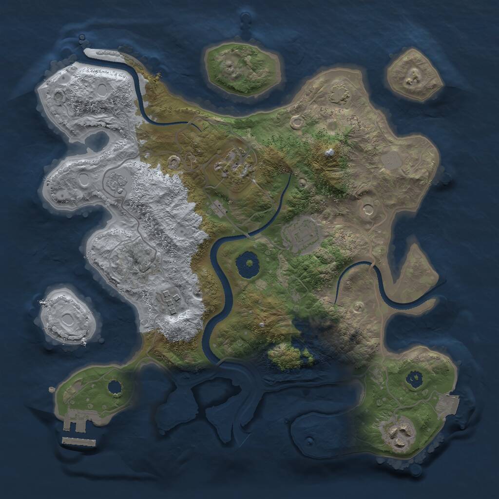 Rust Map: Procedural Map, Size: 3000, Seed: 41663, 9 Monuments