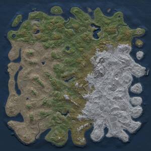 Thumbnail Rust Map: Procedural Map, Size: 6000, Seed: 9971799, 17 Monuments