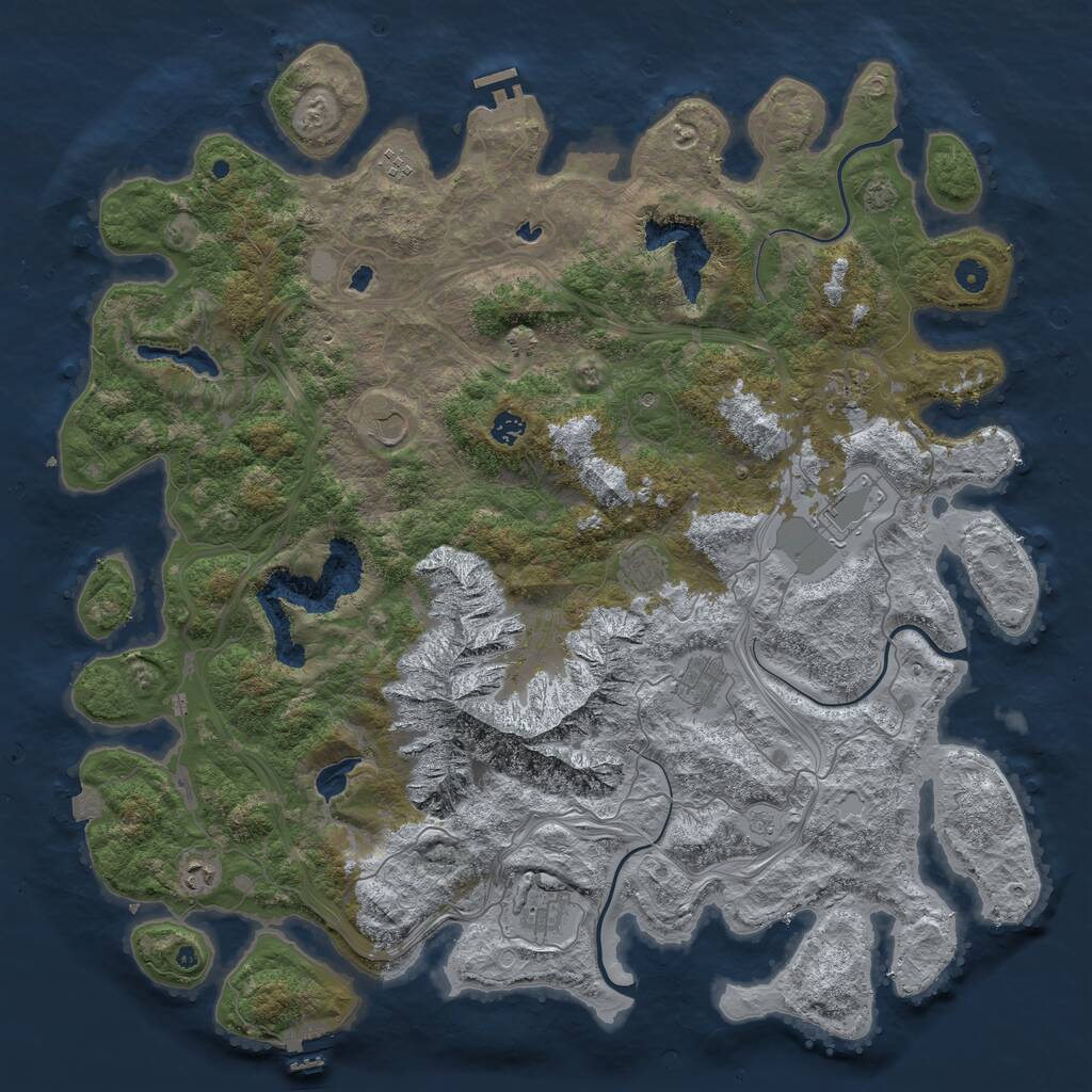 Rust Map: Procedural Map, Size: 5000, Seed: 297210540, 15 Monuments