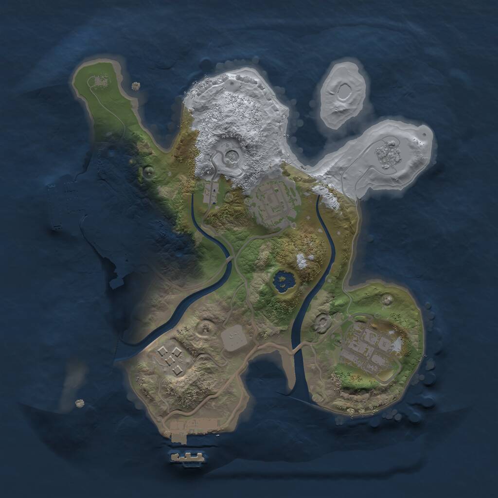 Rust Map: Procedural Map, Size: 2300, Seed: 121315421, 8 Monuments