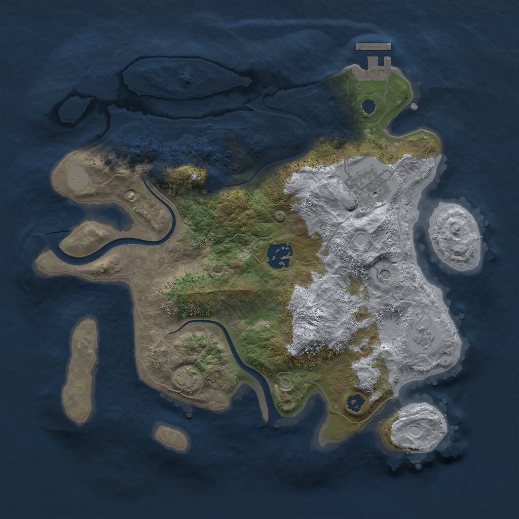 Rust Map: Procedural Map, Size: 3000, Seed: 1804672096, 8 Monuments
