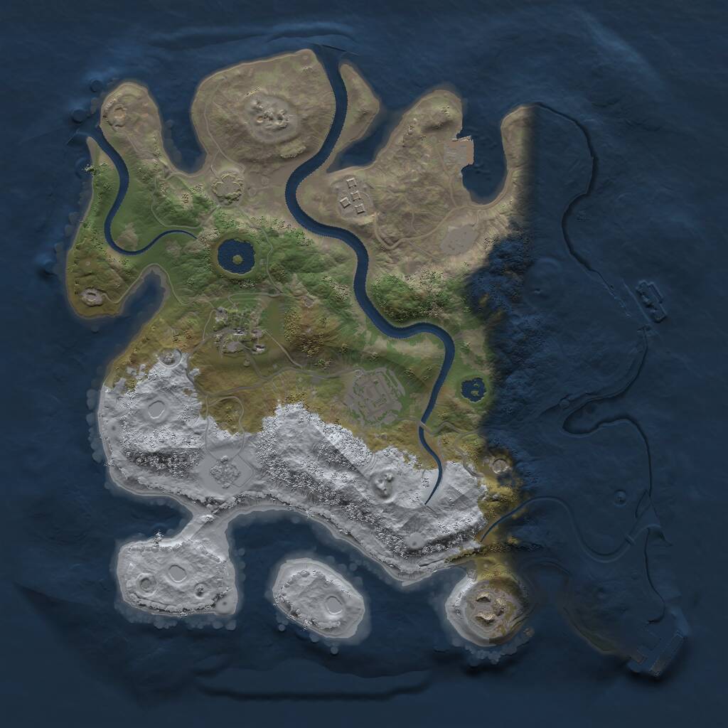 Rust Map: Procedural Map, Size: 3000, Seed: 1649014012, 10 Monuments