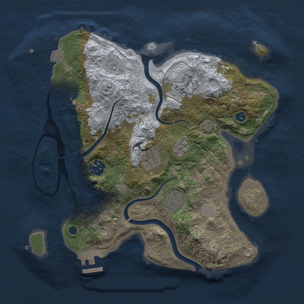 Rust Map: Procedural Map, Size: 3000, Seed: 899273537, 10 Monuments