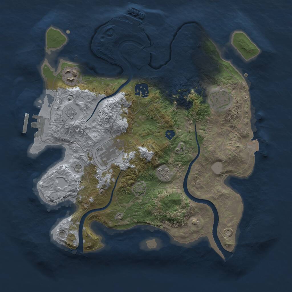 Rust Map: Procedural Map, Size: 3000, Seed: 39583, 11 Monuments