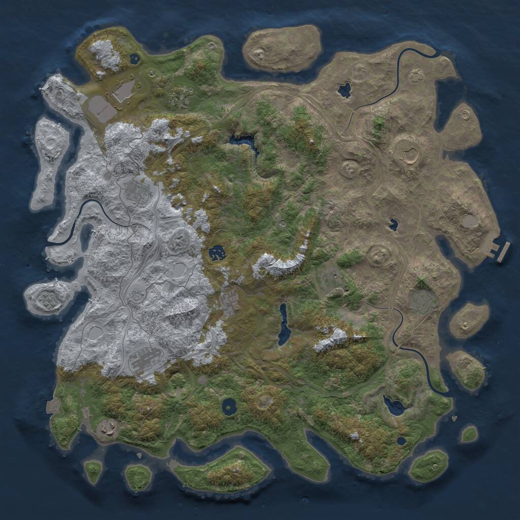 Rust Map: Procedural Map, Size: 4800, Seed: 1947260714, 16 Monuments