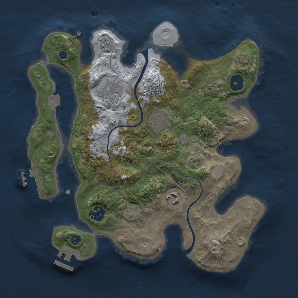 Rust Map: Procedural Map, Size: 3000, Seed: 210094659, 10 Monuments