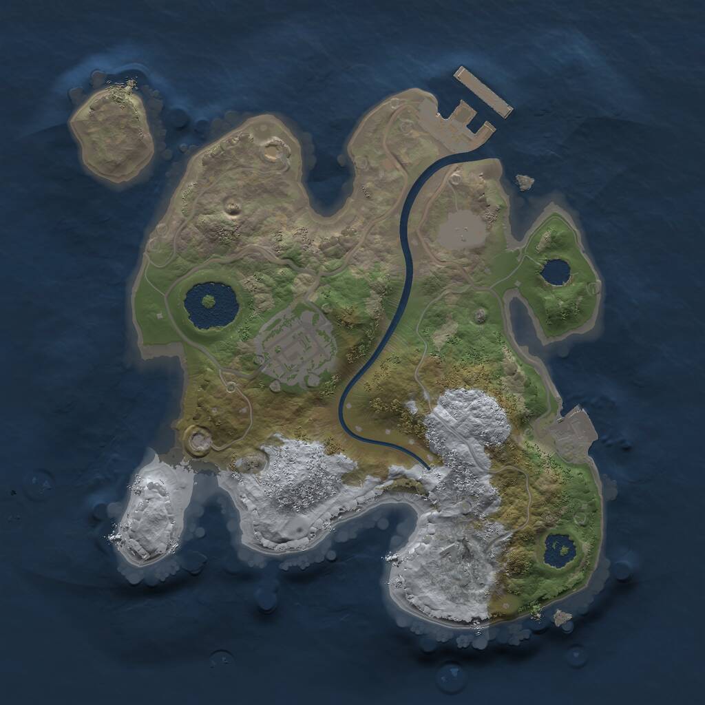 Rust Map: Procedural Map, Size: 2100, Seed: 509069461, 3 Monuments