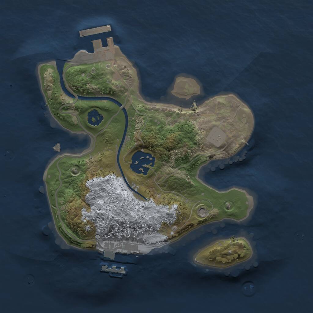 Rust Map: Procedural Map, Size: 2000, Seed: 1406, 4 Monuments