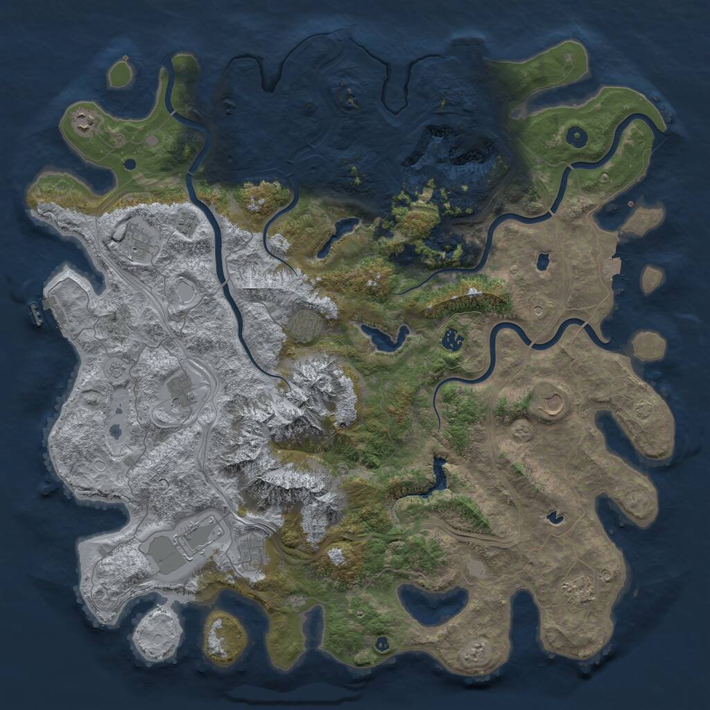 Rust Map: Procedural Map, Size: 5000, Seed: 939944129, 16 Monuments