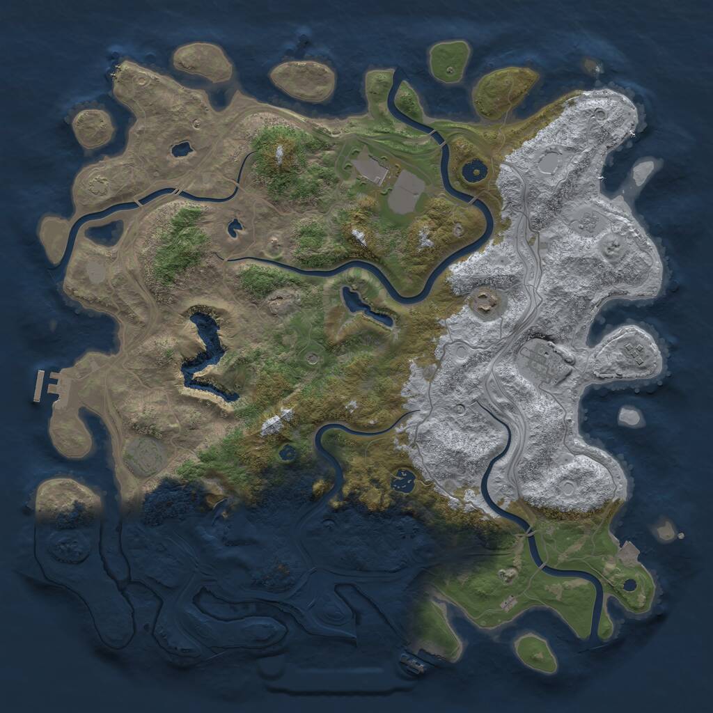 Rust Map: Procedural Map, Size: 4500, Seed: 884060817, 12 Monuments