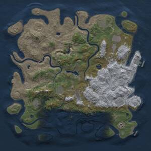 Thumbnail Rust Map: Procedural Map, Size: 4500, Seed: 1203017158, 17 Monuments