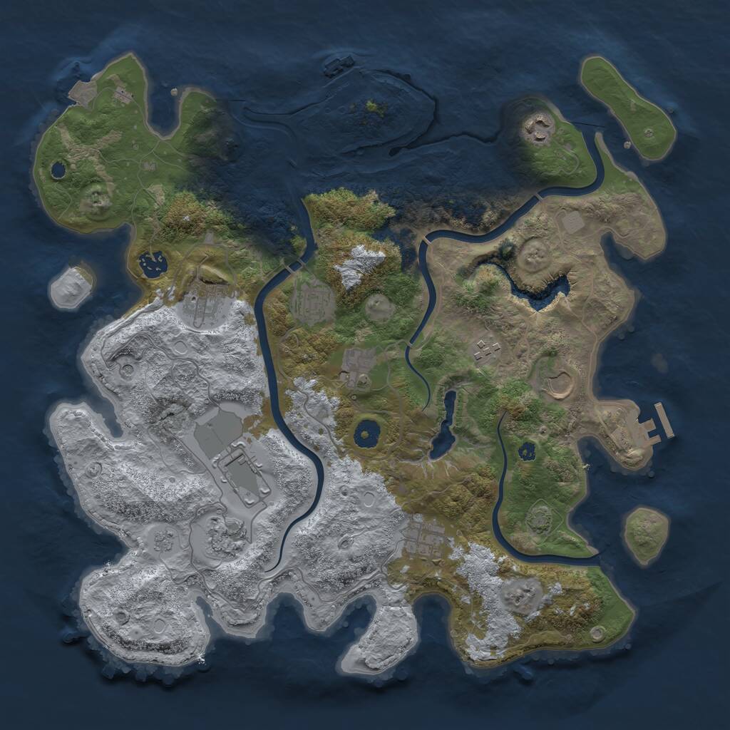 Rust Map: Procedural Map, Size: 4000, Seed: 4319, 16 Monuments
