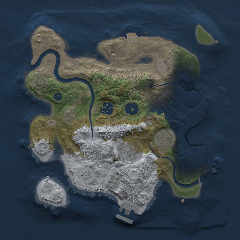 Rust Map: Procedural Map, Size: 2800, Seed: 2578321, 10 Monuments