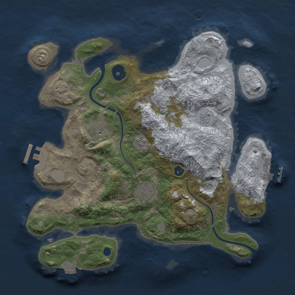 Rust Map: Procedural Map, Size: 3000, Seed: 111189, 9 Monuments