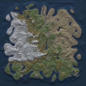 Thumbnail Rust Map: Procedural Map, Size: 4600, Seed: 548955366, 16 Monuments